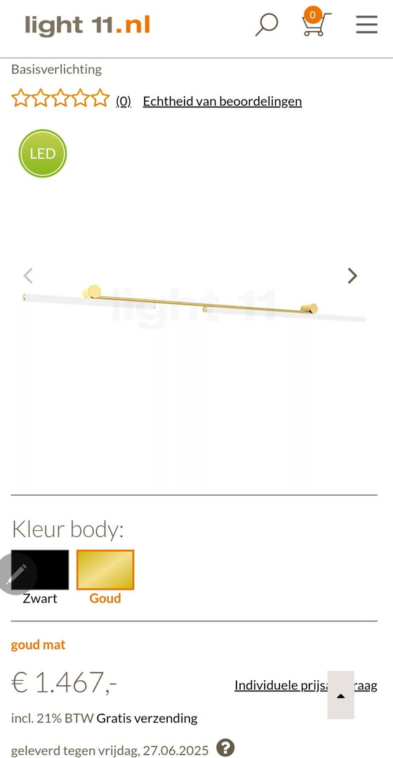 Image 1 of Marset AMBROSIA A 210 Matt Gold 2700K Wandleuchte