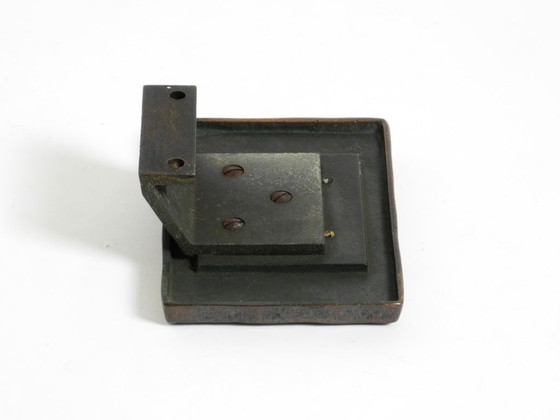 Image 1 of A set of solid, heavy 1970s Brutalist pull handles with letter slot and doorbell, made of bronze by Alpan Germany