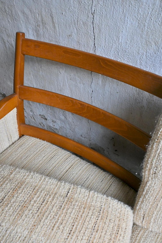 Image 1 of Divano a tre posti di metà secolo in teak e tessuto