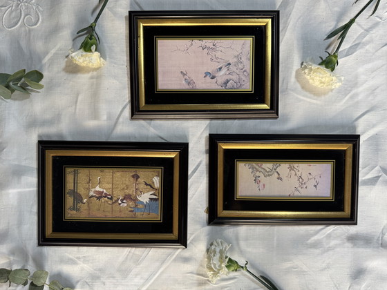 Image 1 of Lot 3 cadres asiatiques vintage 