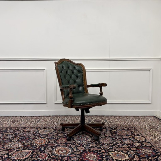 Silla de oficina Chesterfield verde