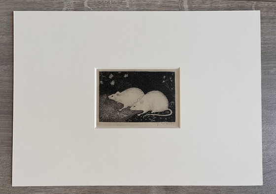 Image 1 of Jan Mankes 1889-1920 / Héliogravure originale 2 Souris 1923