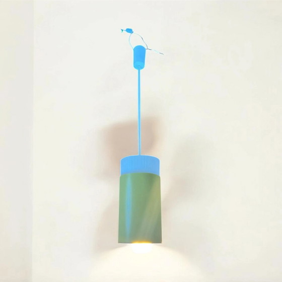 Mid Century Modern Green Up-Down Scandinavian Design Pendant Lights, High-Quality Metal and Opal Glass, 1960s (photo 6 of 9)