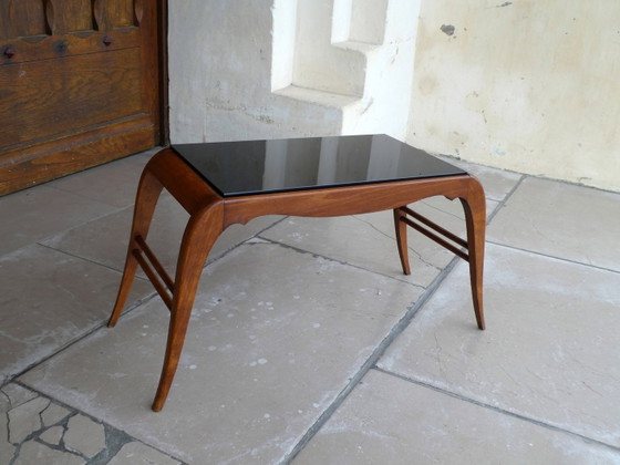 Tavolino da caffè in faggio e opalina nera, 1950 – Tavolini da caffè, Mid Century Modern (photo 2 of 9)