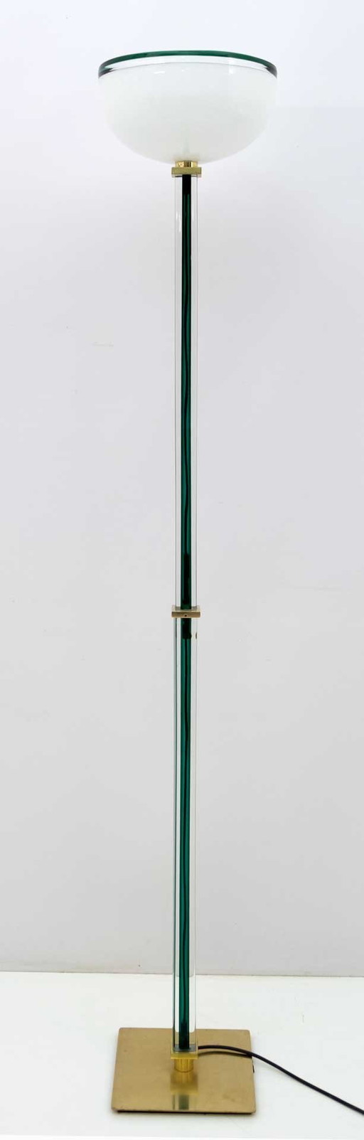 20st Century Venini Murano Glass "Tolboi" Floor Lamp in Green