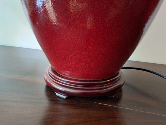 Image 1 of Lámpara de mesa de cerámica estilo jarrón de jengibre asiático