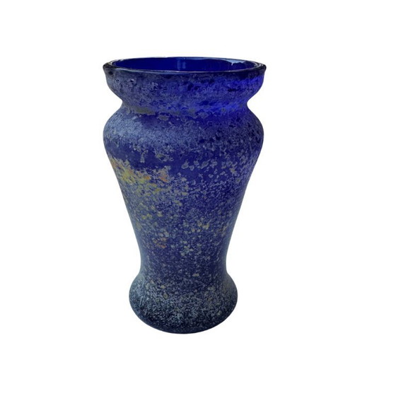 Image 1 of Vaso vintage in vetro di studio - Blu cobalto - 1960-1970 circa - Stile Murano - 975 g