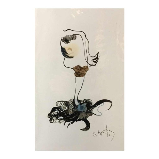 Anne Body, For Madam, It Will Be a Jellyfish, Oil on Paper, 1970s