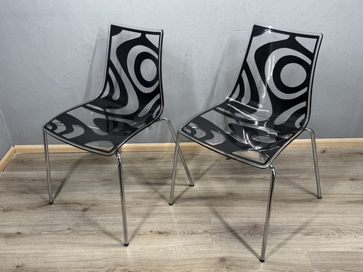 Ensemble de chaises de cantine design Luisa Battaglia – anthracite