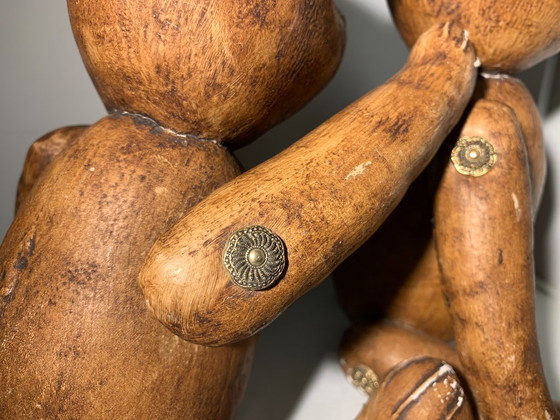 Image 1 of Ours antiques - articulations en laiton - cuir pleine fleur