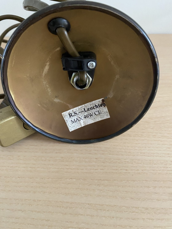 Image 1 of R.S.- Leuchten - tafellamp - kelklamp - melkglas - messing - 80's