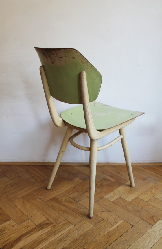 Set di 6 sedie da pranzo TON | Finitura originale color pastello | 1964 – Wood (photo 10 of 46)