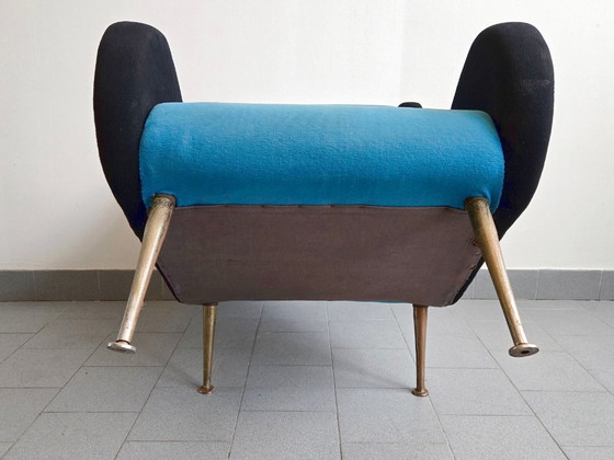 Image 1 of Vintage fauteuil uit 1950, rockabilly wollen jersey, DLG Marco Zanuso Arflex jaren 50