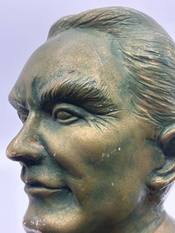 Keramikbüste, signiert David – Coimbra 1994 – Porträt eines Mannes, Bronzepatina – Bildhauerei (photo 6 of 9)