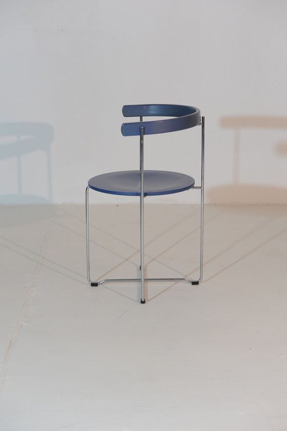 Image 1 of Soley Stoelen Valdimar Harðarson blauw voor Kusch & Co, 1980er Set van 6