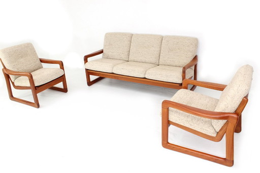 Like new Holstebro Danish Mid Century Design Sofa + 2 armchairs, solid teak, premium new wool, exhibition condition, RRP 14,000 