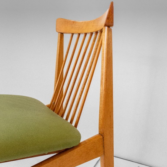 1x Vier Mid-Century Modern Italiaanse Houten Eetkamerstoelen in de Stijl van Ico Parisi – Skai (photo 9 of 14)