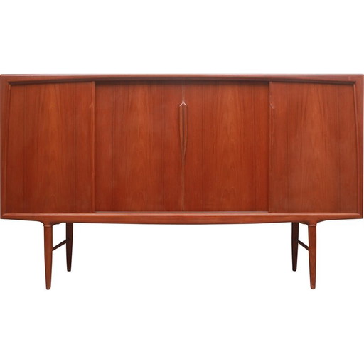 Aparador vintage de teca con puertas correderas de Axel Christensen para Aco Möbler, años 60