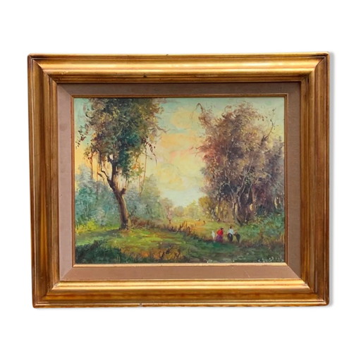 Painting "Forest landscape". – schilderijen tekeningen, Canvas