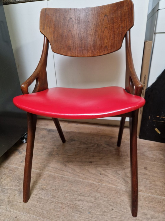 2 Sedie Arne Hovmand Olsen – Sedie da pranzo, Wood, Skai (photo 4 of 6)
