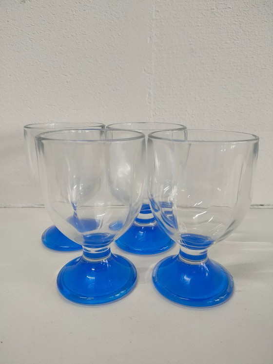 Image 1 of Set of 4 design vintage Italiaanse wijnglazen (mogelijk Bormioli Rocco)
