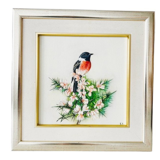 Image 1 of Vintage set of oil paintings of birds K.H. Bohn 2004