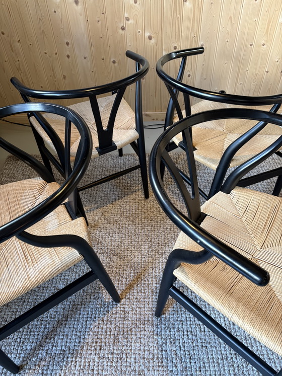 Image 1 of 4 sedie Wishbone disegnate da Hans Wegner