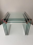 Galotti & Radice "T35" nesttafels glas 1975 Italiaans design