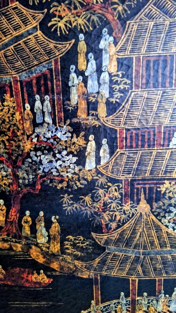 Image 1 of Chinese Coromandel lacquer panels late Qing period – set of three.
