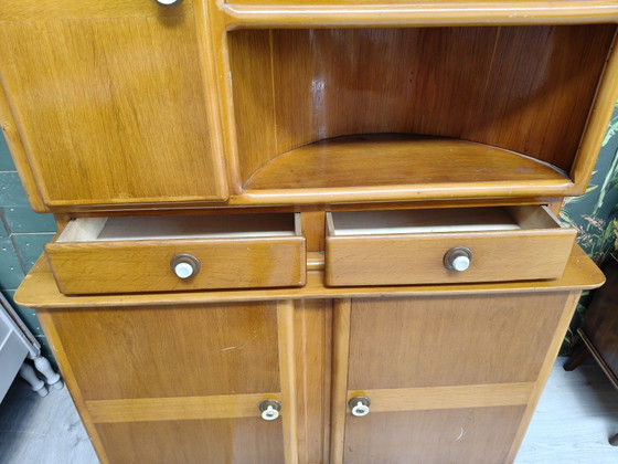 Vintage Art Deco Style Buffet Cabinet – Sideboard cabinet, Glass, Wood (photo 11 of 12)