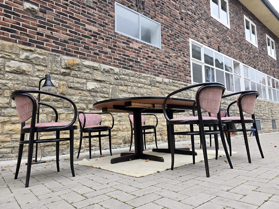 Image 1 of Thonet Eettafelset Eettafel Groep Stoelen Tafel Vintage
