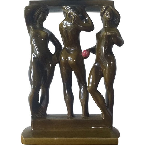 Image 1 of Vintage ceramic sculpture of women by Bechyne Keramia, Czechoslovakia 1960