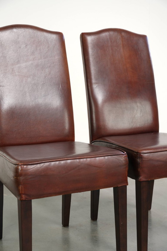 6x Bonitas Y Cómodas Sillas de comedor De Piel De Oveja De Estilo Inglés – Leather, Klassiek (photo 13 of 15)
