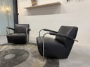 2 sillones Leolux Scylla de cuero negro
