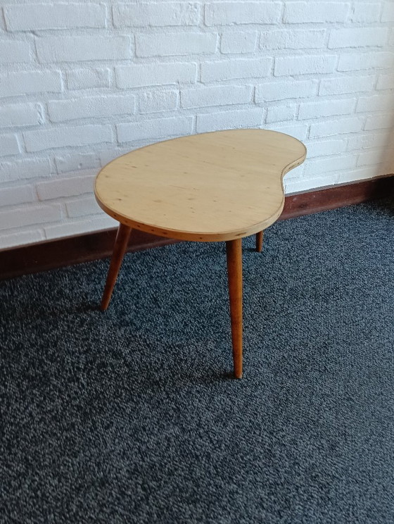 Wooden kidney-shaped side table from the 50s/60s (photo 4 of 15)