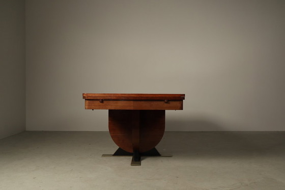 Image 1 of Art Deco Extending Dining Table with Sculptural Pedestal Base, circa 1930s