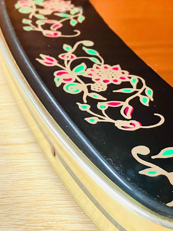 Image 1 of Vintage Spiegel met Bloemenmotief