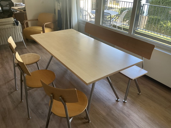 Image 1 of Bulthaup Kitchen Table With Bench And 3 Chairs