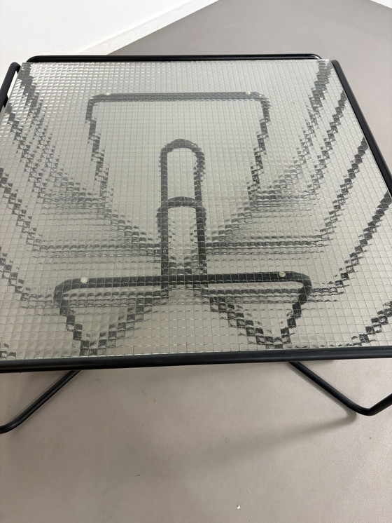 Image 1 of Vintage buisframe salontafel met draadglas