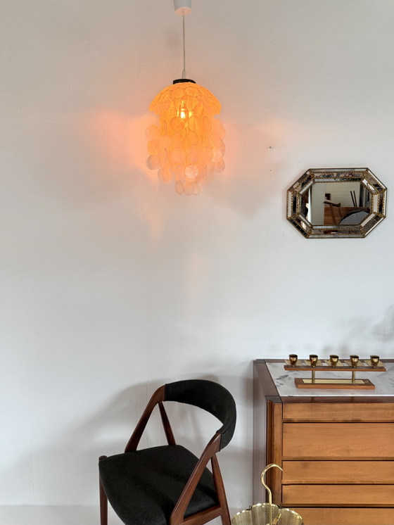 Image 1 of Vintage Capiz shell pendant lamp, Honsel ‘70