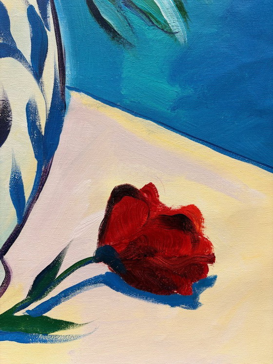 Image 1 of Acrylic painting by the artist E. García "Flores de campo" 100x70 cm