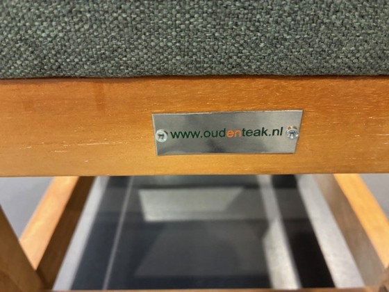 Image 1 of Top teak houten krukjes met stoffen zitting! 