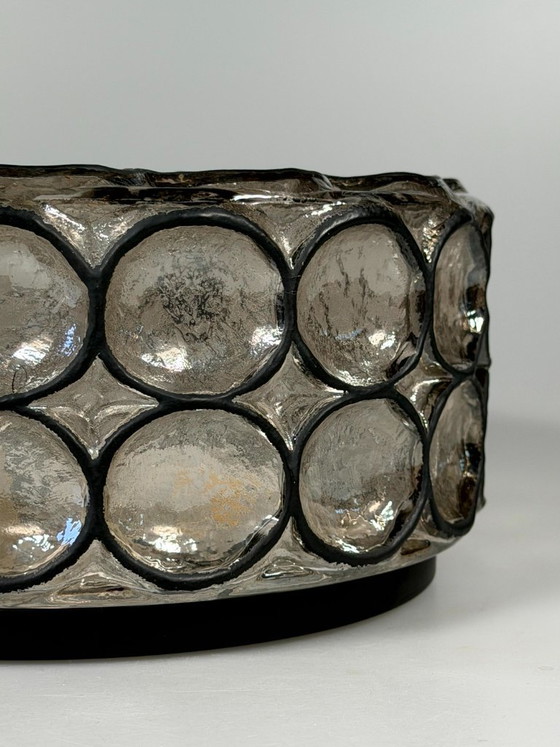 Image 1 of Lámpara de techo de los años 60/70, Plafoniere, Glashütte Limburg, Alemania, vidrio y metal.