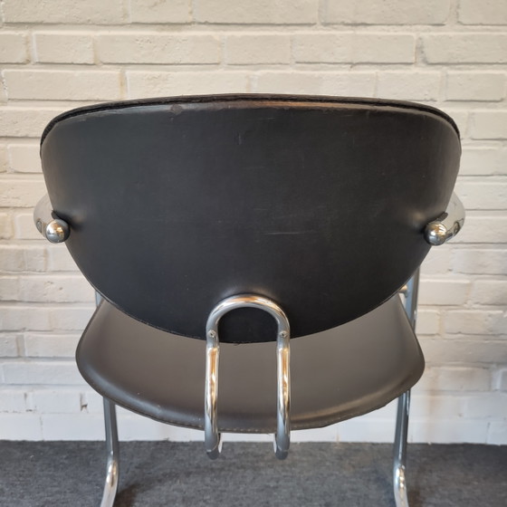 Set Van Twee Effezeta Sledestoelen – Eetkamerstoelen, Chrome, Metal (photo 11 of 12)