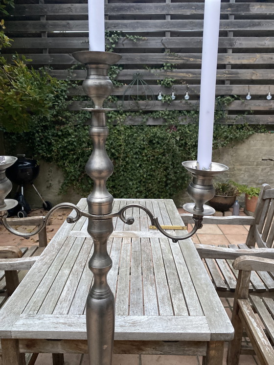 Image 1 of Grande candeliere Mid Century in latta pura