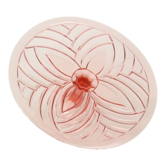 Image 1 of Plato rosa para pasteles, bandeja para repostería estilo Art Déco