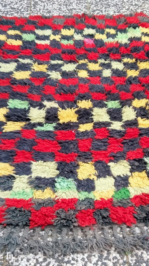 Hand-knotted Berber wool rug 159x100cm