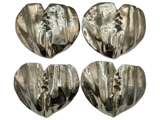 Appliques murales (4) Brutaliste en bronze massif David Marshall