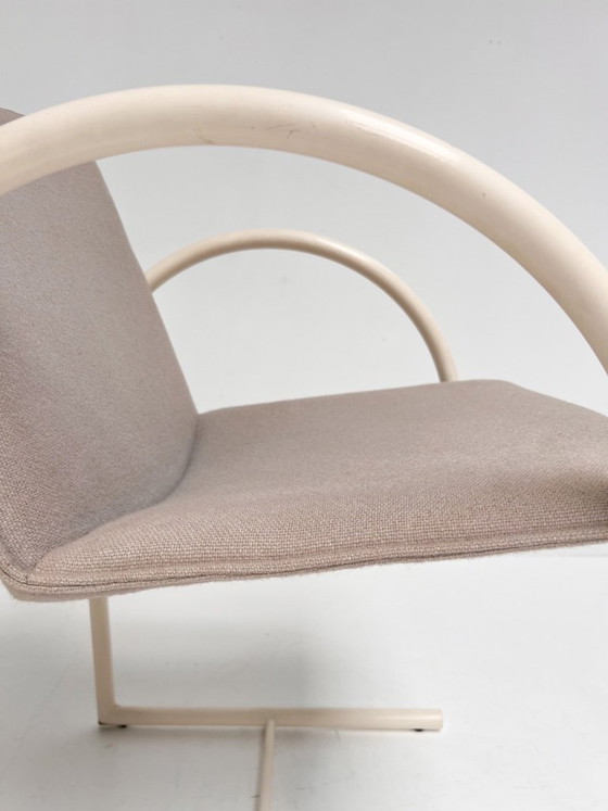 Set Van 4 Cirkel Stoelen Van Boonzaaijer Voor Metaform, 1980's – Eetkamerstoelen, Textile (photo 6 of 13)
