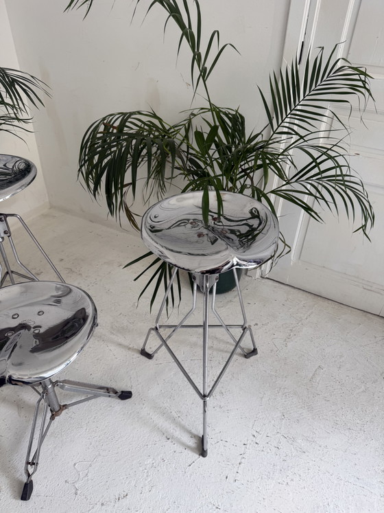 4 Krukken Yasu Sasamoto – Dulton, Tabourets, Metal, Chrome (photo 5 of 8)